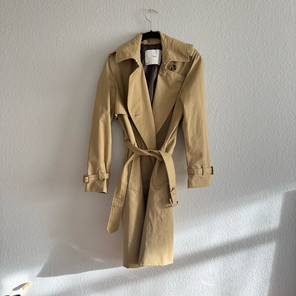 Mango Tan Chic classic Trench Coat size XXS relaxed fit - Picture 4 of 11